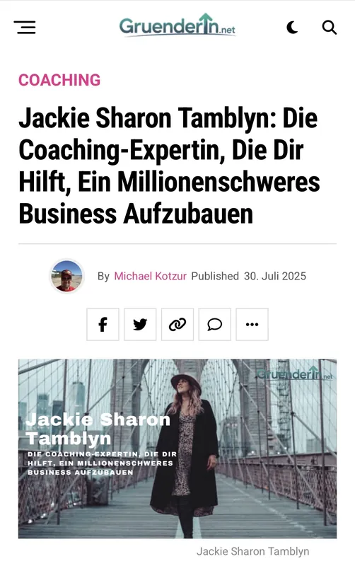 Jackie Sharon Tamblyn – Coaching-Expertin, Porträt auf Gruenderin.net